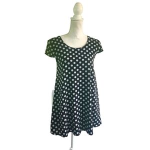 Mi Ami Swing Dress Polka Dot Sz XS Black White Mini Peek A Boo Back Made In USA